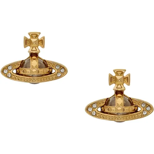 Pina BAS Relief Earrings Gold/Crystal , female, Sizes: ONE SIZE - Vivienne Westwood - Modalova