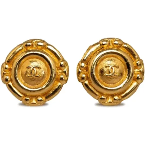 Pre-owned Gold earrings , female, Sizes: ONE SIZE - Chanel Vintage - Modalova