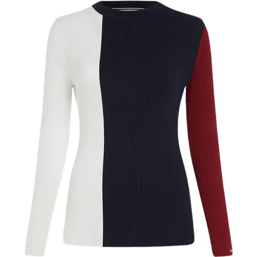 Multicolored Ribbed Women Sweater , female, Sizes: M, L - Tommy Hilfiger - Modalova