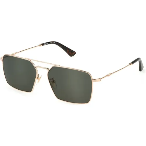 Stylish Sunglasses with Green Lenses , male, Sizes: 56 MM - Police - Modalova