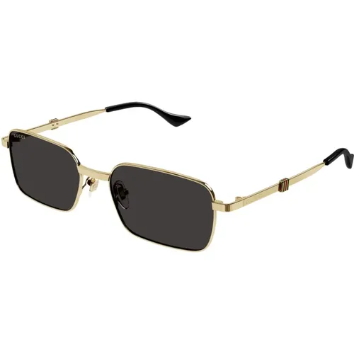 Herren-Sonnenbrille mit quadratischem Metallrahmen,Vintage Running Web Sonnenbrille Gg1495S - Gucci - Modalova