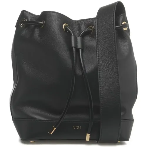 Schwarze Eimer Tasche Rucksack , Damen, Größe: ONE Size - N21 - Modalova