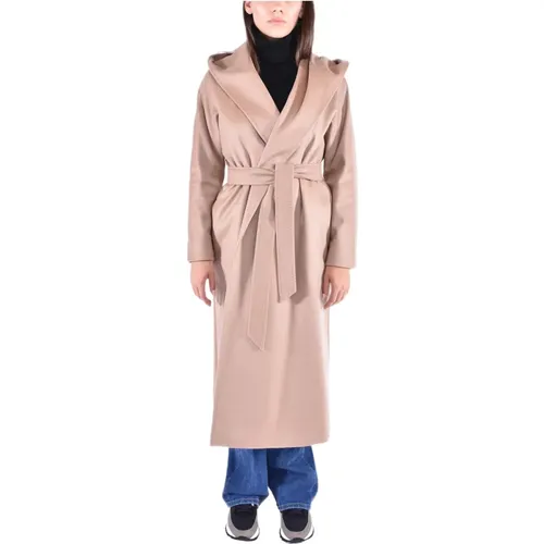 Hooded Coat with Kimono Sleeve and Matching Belt , female, Sizes: 3XS, 2XS, XS - Max Mara Studio - Modalova