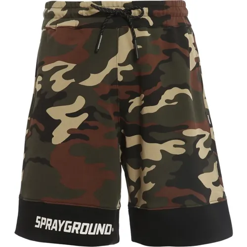 Stylische Camo Shorts in Multi Grün , Herren, Größe: M - SPRAYGROUND - Modalova