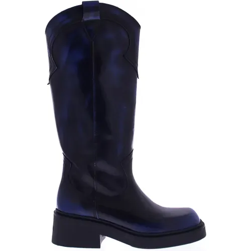 Hoher Stiefel für Frauen - schwarz/blau , Damen, Größe: 37 EU - Bronx - Modalova