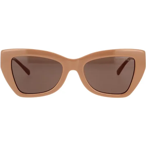 Einzigartige Cat-Eye Sonnenbrille mit braunem Rahmen und passenden Gläsern - Michael Kors - Modalova