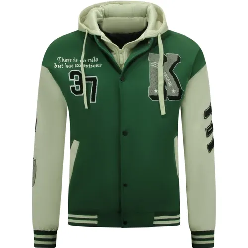 College Jack Oversized with Hood for Men - 8630 , male, Sizes: M, 2XL, L, S, XL - Enos - Modalova