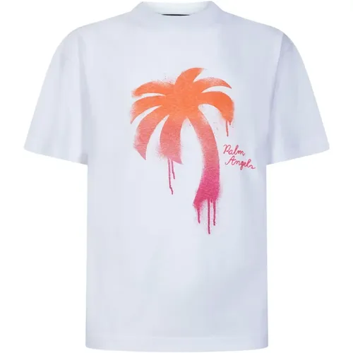Sprayed Logo Sportshirt Palm Angels - Palm Angels - Modalova
