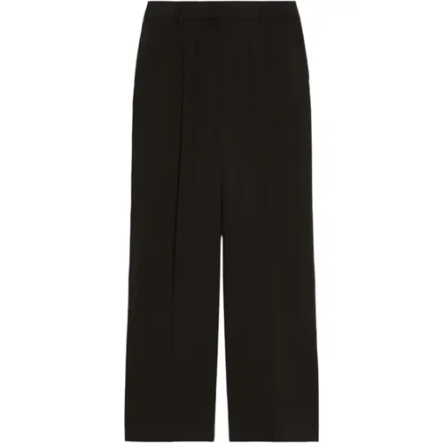 Schwarze Hose für das Wochenende Visivo,Schwarze Wollhose mit weitem Bein - Max Mara Weekend - Modalova