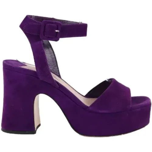 Pre-owned Leather heels , female, Sizes: 5 UK - Miu Miu Pre-owned - Modalova