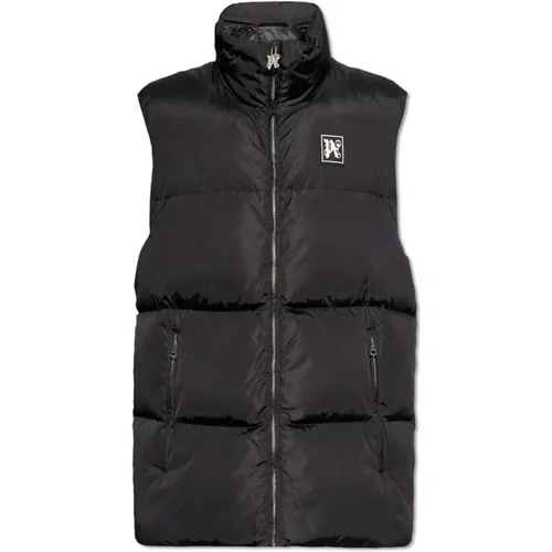 Down Vest with logo , male, Sizes: L, S, M - Palm Angels - Modalova