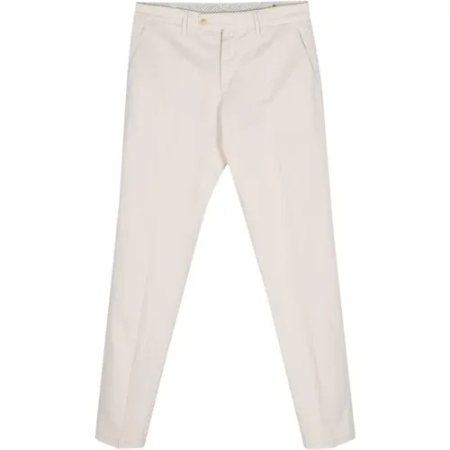 Cream Twill Weave Slim Cut Trousers , male, Sizes: W38, W34, W36, W32, W33 - Borrelli - Modalova