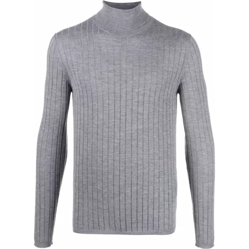 Grey Ribbed Cashmere Turtleneck , male, Sizes: M - Prada - Modalova