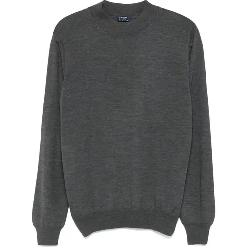 Virgin Wool Crew-Neck Knitwear , male, Sizes: 3XL, XL, 2XL, L - Barba - Modalova