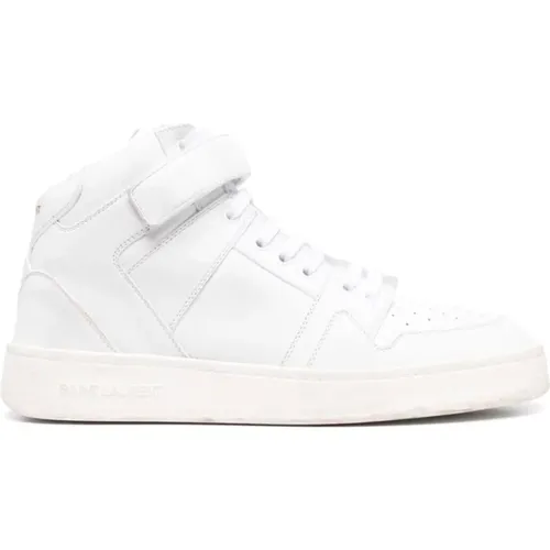 Leather Logo Sneakers , male, Sizes: 7 1/2 UK, 10 UK, 8 1/2 UK, 11 UK, 7 UK, 9 1/2 UK, 9 UK, 6 UK, 5 UK, 8 UK - Saint Laurent - Modalova