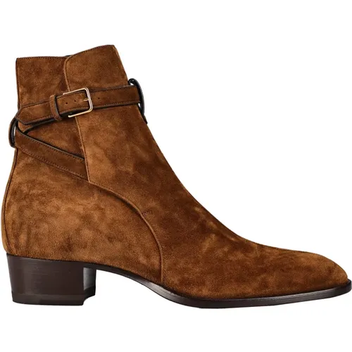 Leather Ankle Boots Made in Italy , male, Sizes: 9 UK, 7 UK, 8 UK - Saint Laurent - Modalova