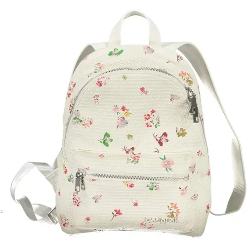 Weißer Polyethylen-Rucksack mit Logo - Desigual - Modalova