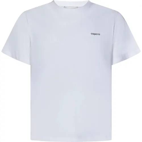 White Logo Print Cotton T-Shirt , male, Sizes: M, L, S, XL - Coperni - Modalova