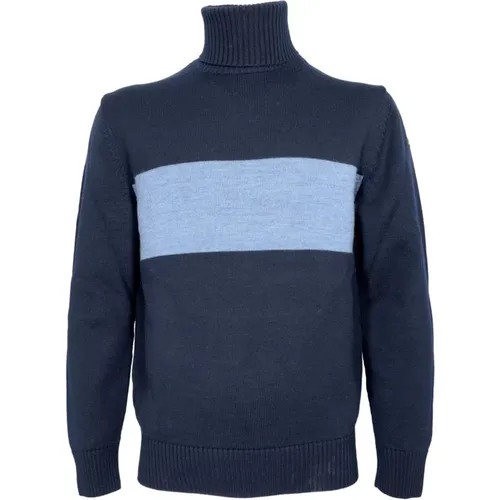 Hochgeschlossener Pullover blaue Streifen , Herren, Größe: M - PAUL & SHARK - Modalova