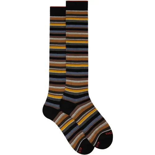 Bunte Streifen Baumwoll-Kaschmir Socken , Herren, Größe: M - Gallo - Modalova