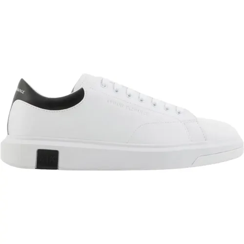 Weiße Leder Sneakers Niedriges Profil , Herren, Größe: 42 EU - Armani Exchange - Modalova
