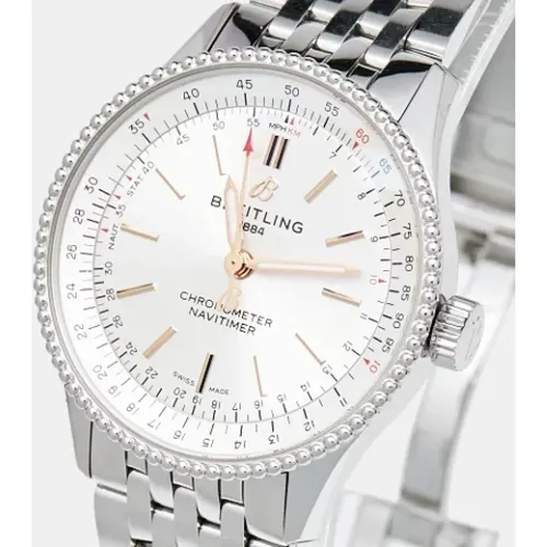 Pre-owned Stainless Steel watches , female, Sizes: ONE SIZE - Breitling Pre-owned - Modalova