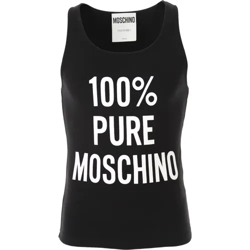 Ribbed Tank Top in , male, Sizes: 2XL, XL, M, S - Moschino - Modalova