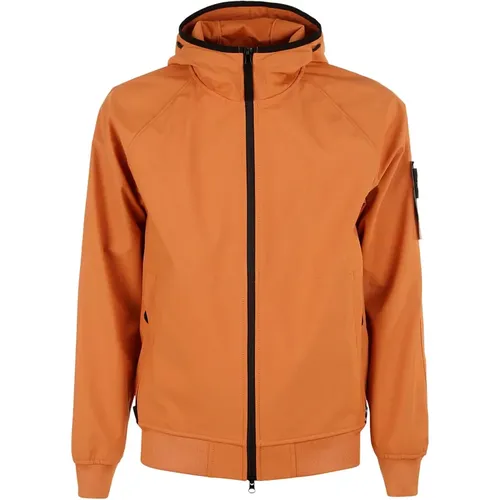 Windproof Jacket with Elasticized Hood and Zip Pockets , male, Sizes: XL - Stone Island - Modalova