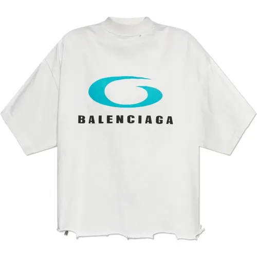 T-Shirt mit Logo , Damen, Größe: L - Balenciaga - Modalova