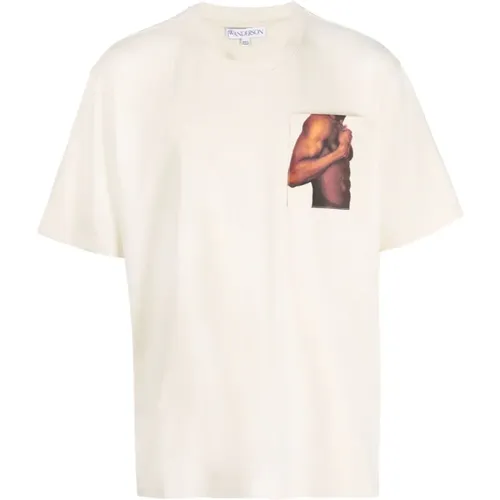 Bicep Stud Chest Pocket T-Shirt , male, Sizes: L - JW Anderson - Modalova