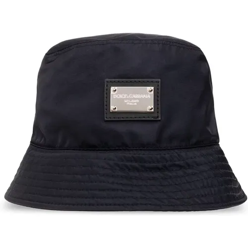 Bucket hat with logo , male, Sizes: 58 CM - Dolce & Gabbana - Modalova