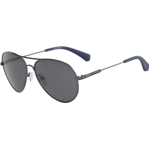 Gunmetal Blue Sunglasses Ckj152S-008 , unisex, Sizes: 58 MM - Calvin Klein - Modalova