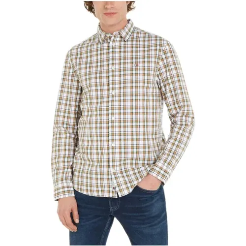 Essential Check Shirt , male, Sizes: L, M, S - Tommy Hilfiger - Modalova