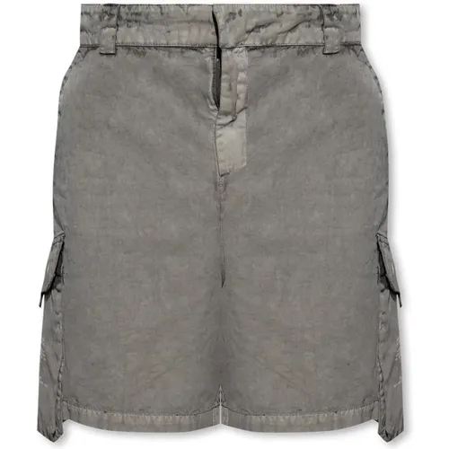 Graue Nylonbeschichtete Shorts mit Weißem Druck - A-COLD-WALL - Modalova