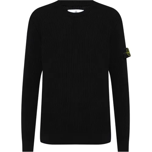 Wool Crewneck Sweater Horizontal Band , male, Sizes: M, S, L - Stone Island - Modalova