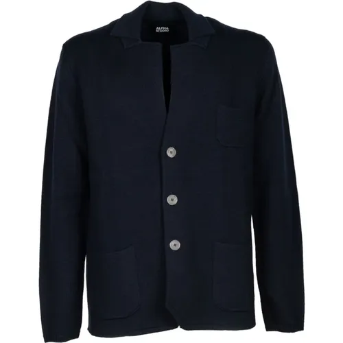 Midnight Merino Wool Jacket , male, Sizes: 3XL, 2XL, L - Alpha Studio - Modalova