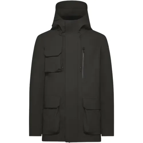 Water-repellent field jacket with hood , male, Sizes: XL, M - RRD - Modalova