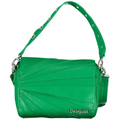 Grüne Polyethylen-Handtasche mit Abnehmbaren Trägern , Damen, Größe: ONE Size - Desigual - Modalova