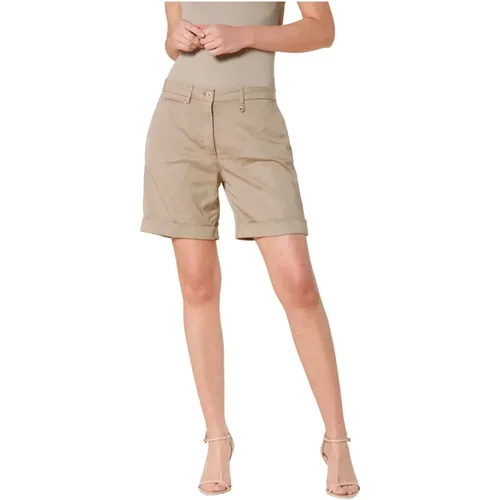 Curvy Tencel Bermuda Shorts mit Blumenstickerei , Damen, Größe: 2XS - Mason's - Modalova