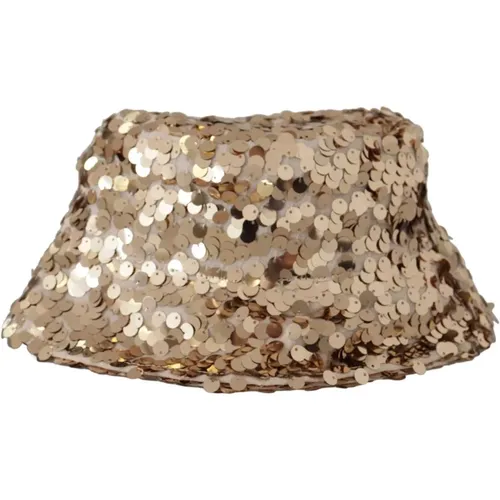 Gold Sequin Eimer Hut , Damen, Größe: ONE Size - Dolce & Gabbana - Modalova