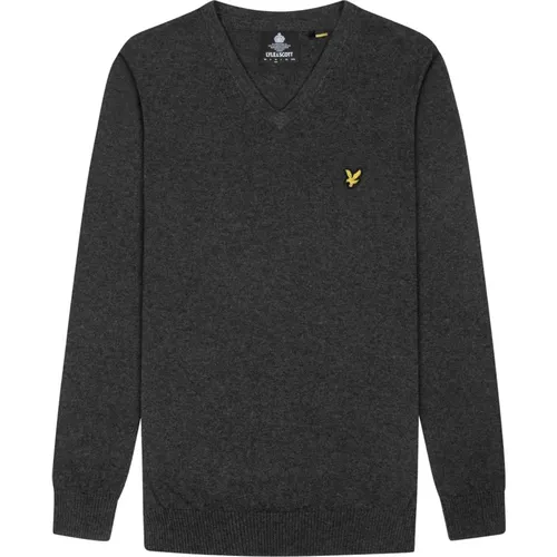 Cotton Merino V Neck Pullover , Herren, Größe: XL - Lyle & Scott - Modalova