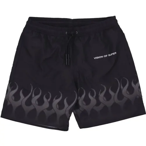 Flames Badehose Schwarz/grau , Herren, Größe: XL - VISION OF SUPER - Modalova