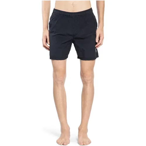 Schwarze Elastische Taille Seitentaschen Shorts , Herren, Größe: M - Stone Island - Modalova