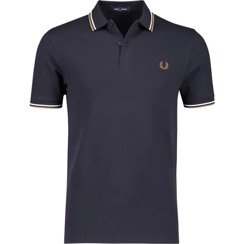 Dunkelblaues Poloshirt mit kurzen Ärmeln , Herren, Größe: S - Fred Perry - Modalova