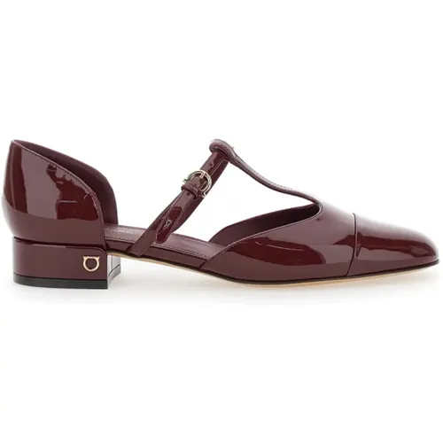 Bordeaux Absatz Lainette Schuhe , Damen, Größe: 40 1/2 EU - Salvatore Ferragamo - Modalova