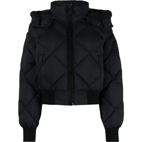 Diamond-Quilted Hooded Puffer Jacket , female, Sizes: L - Moose Knuckles - Modalova