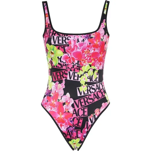 One-piece Swimsuit with Fantasy Print , female, Sizes: M, S - Versace - Modalova