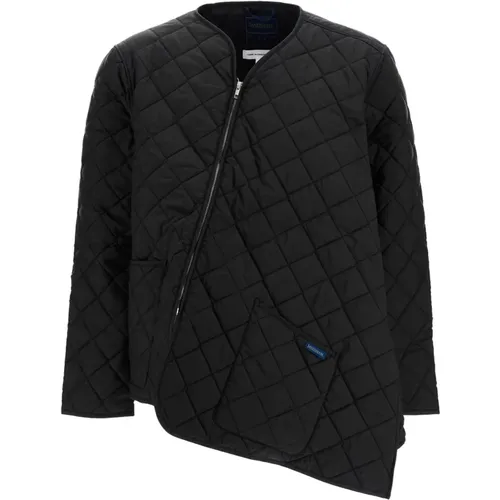 Diamond Quilted Asymmetric Zip Jacket , male, Sizes: M, S - Comme des Garçons - Modalova