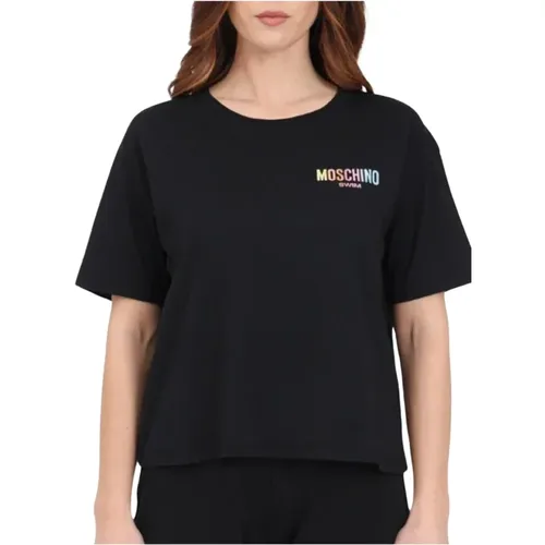 Schwarzes Baumwoll-T-Shirt und Polo-Set , Damen, Größe: XS - Love Moschino - Modalova