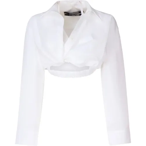 Weißes Baumwoll Elastan Hemd , Damen, Größe: S - Jacquemus - Modalova